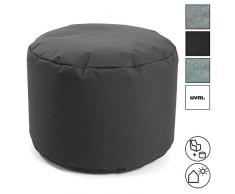 mokebo® Pouf Der Ruhepouf rundes Sitzkissen Indoor & Outdoor oder Hocker, Made in Schwarzwald, Outdoorstoff in Anthrazit 007