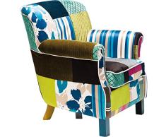 Kare Design Sessel Patchwork Stripes, Relaxsessel mit Armlehnen, Lounge TV Sessel im Retro-Look, Bunt (H/B/T) 76x66x74cm