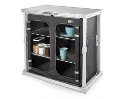 Campart Travel Campingküche Toledo KI-0758 Camping-Schrank Faltschrank Kofferschrank 6 Fächer Alu Maße: 84 x 50 x 80 cm
