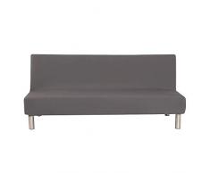 Aisaving Einfarbig Armlose Sofabettüberzug Polyester Spandex Stretch Futon Schutzhülle Protector 3-Sitzer elastisch vollklappbar Couch Sofa Shield für Klappcouch ohne Armlehnen (Grau)