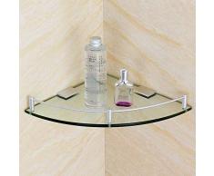BinLZ Raumdusche aus Aluminium zur Wandmontage Glas-Eckregal Kosmetikregal, s