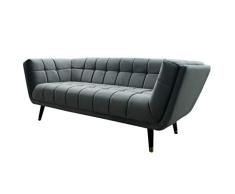 LC Home 3er Sofa Dreisitzer Couch Italy modern gesteppt Sofa Polstersofa Loungesofa Samt barock grau