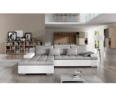 Mirjan24 Design Ecksofa Bangkok, Moderne Eckcouch mit Schlaffunktion und Bettkasten, Ecksofa für Wohnzimmer, Gästezimmer, Couch L-Form, Wohnlandschaft, (Ecksofa Links, Soft 017 + Lawa 05)