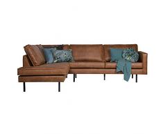 Eckgarnitur Rodeo Leder Cognac Couch Sofa Ecksofa Ledercouch Longchair Links