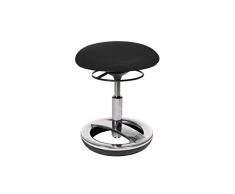 Topstar Sitness Bobby, Sitzhocker für Kinder, niedrige Sitzhöhe: 38 - 46 cm, Standfußring Alu poliert, Stoffbezug, schwarz