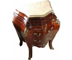 Casa Padrino Barock Kommode Mahagoni Braun mit cremefarbener Marmorplatte - Kommode