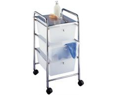 WENKO 16611100 Rollwagen Messina - Badwagen, Haushaltswagen, Stahl, 33 x 65.5 x 39 cm, Chrom