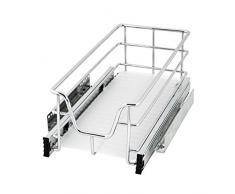 bremermann Teleskopschublade für 30 cm Schrank mit Einlegeboden Küchenschublade (Chrom)