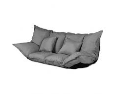Ribelli 2 Sitzer Hikui Futon Schlafsofa im Japanischen Stil Sofa mit Schlaffunktion 100 x 150 cm (Sofa, grau)