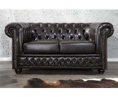 Invicta Interior 9685 Chesterfield Sofa 2-er mit Nietenbesatz, dark coffee