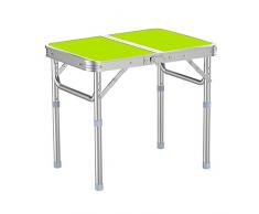 Klappbarer Camping-Tisch Aluminium Höhenverstellbarer Schreibtisch Tragbar mit Griff für Picknick im Innenbereich Strandhinterhof Einzeltisch / 2 Stoffhocker / 2 Aluminiumhocker 64*43*(28/57)cm