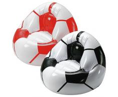 elasto form Aufblasbarer Sessel Fußball Coach mit Getränkehalterung für 2 Getränke | Luftsessel für Kinder max. 80 kg Ideales Fußball-Geschenk für Kinder (schwarz/Weiss)