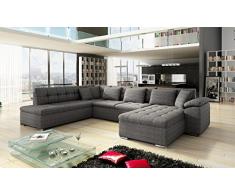 Mirjan24 Eckcouch Ecksofa Niko Bis! Design Sofa Couch! mit Schlaffunktion und Bettkasten! U-Sofa Große Farbauswahl! Wohnlandschaft vom Hersteller (Ecksofa Rechts, Majorka 03)