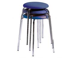 Sport-Thieme Gymnastikhocker Soft | Stapelbarer, gepolsteter Therapiehocker, Stapelhocker | Runde Sitzfläche, verchromtes Gestell | Bis 120 kg belastbar | H: 46 cm, ø 35 cm