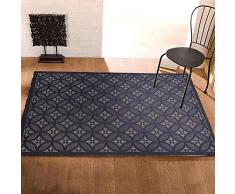 LJN_Home Teppich VintageSofa, Couchtisch, Schlafzimmerbett, weicher Rutschfester, abriebfester dunkler Raster-Druckteppich, 160 × 200 cm