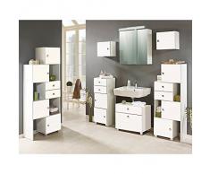 Schildmeyer 700543 Schieberegal, 38-68 x 31,5 x 165 cm, weiß Glanz