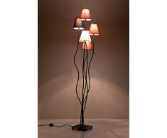 Stehleuchte Flexible Mocca Cinque, Retro Design Stehlampe für das Wohnzimmer, dezente Leselampe, Standleuchte mit bunten Stoffschirmen (Weiß, Schwarz, Braun, Grau), (H/B/T) 163x40x35cm