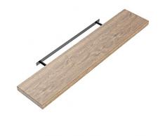 Casaria Wandregal Wandboard Schweberegal 110 cm Dunkle Eiche Bücherregal DVD CD Regal Board Holz Lang Inkl. Halterung