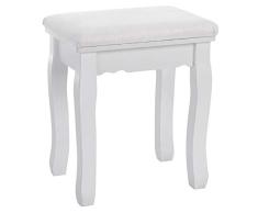 SONGMICS Hocker Polsterhocker Sitzhocker Schminkhocker Holzhocker für Schminktisch mit Rosenmuster Schlafzimmer Schminktischhocker Klavierhocker Belastbarkeit 130 kg RDS45W