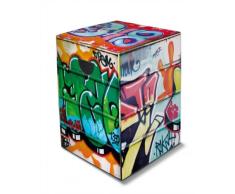 Remember Graffiti Papphocker, Pappe, Mehrfarbig, 32,5cm x 44,4cm