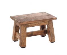 DESIGN DELIGHTS Rustikaler FUSSHOCKER Monte | 21x30x20 cm (HxBxT), Mahagoni Recyclinholz | Holzhocker | Farbe: 01 Natur-Vintage
