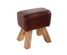 DuNord Design Hocker Sitzhocker Bull Leder Design Sitzmöbel Teakholz Massivholz Fusshocker