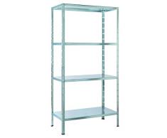 Schulte Regalwelt Lagerregal mit 4 Metallböden, 180x60x40cm Regalsystem, Steckregal mit einfacher Montage ohne Verschrauben, Traglast je Boden 65 Kg (260 Kg Gesamttraglast)