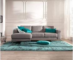 DELIFE Eckcouch Silas Grau 235x147 cm Ottomane Links Designer Ecksofa