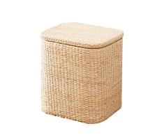 Stühle Vintage Lagerung Hocker, Rattan Sitz Multifunktions-Sofa Bank kreative Schuh Bank runden / rechteckigen Persönlichkeit Stuhl 29 * 33cm / 11.41 * 12.99in, 27 * 32 * 45cm / 10.62 * 12.59 * 17.71i