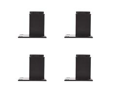 XHCP Möbelbeine ， Tischbeine 6 cm Möbelbeine, 4er-Set Aluminium-Vierkant-Sockel Verstellbare Schrankfüße Schwarz für Schrank Sofa Küchencouch Bücherregal