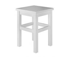 Erst-Holz® Holzhocker Massivholzsitz ohne Lehne in Kiefer massiv oder weiß V-90.71-41, Holzart/Holzfarbe:Kiefer weiß