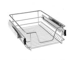 Aufun Teleskopschublade Ausziehbare Schrankauszug Ablage Küchenschublade Regal Schlafzimmerschublade Küchen Korbauszug (für 40cm Schränke)