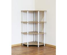MODO24 Rohrregal Regal Büroregal Kellerregal Eckregal Breite 56 Bücherregal 4 Böden DEDAL-4W (Weiß)
