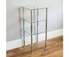 Generic Quadratisches Modernhelving-Regal Aufbewahrungsregal Glasregal Quadratisch Moderne Einheit Klarglas Regal Uni