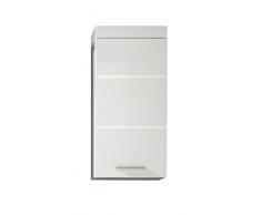 trendteam smart living Badezimmer Hängeschrank Wandschrank Amanda, 37 x 77 x 23 cm in Weiß / Weiß Hochglanz mit viel Stauraum