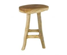 Teakholz Hocker J050 42cm Sitzhocker Beistelltisch Rund