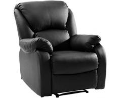 Crafteam Tilt Sofa, PU-Leder Sofa, Polstersofa Push Back Sessel Für Home Lounge Gaming Cinema (Schwarz)