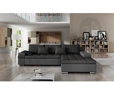 Design Ecksofa Bangkok, Moderne Eckcouch mit Schlaffunktion und Bettkasten, Ecksofa für Wohnzimmer, Gästezimmer, Couch L-Form, Wohnlandschaft, (Ecksofa Rechts, Soft 029 + Majorka 03)