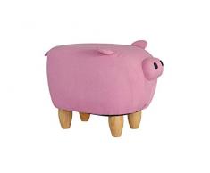 THC Living - Süßer Tierhocker - Stoff Holzbeine - Deko Hocker - Kinderhocker - Farm Family - Bauernhof Kinder Hocker (Schwein II)