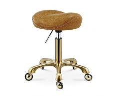 YZjk HAIYU Ergonomischer Sattelhocker Drehbarer Salon-Massagestuhl mit gepolstertem Sitz, Verstellbarer Hydrauliklift-Arbeitshocker für Friseursalons Maniküre Tattoo Beauty (Farbe: Schwarz)
