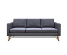vidaXL Sofa 3-Sitzer Polstersofa Stoffsofa Lounge Couch Holz Design Sitzmöbel