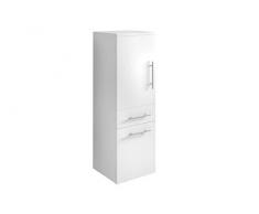 SAM Hochschrank Verena, Hochglanz weiß, 1 Tür, 2 Schubladen, pflegeleichtes Badmöbel, 117,5 x 40 x 35 cm