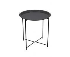 Bo-Camp Urban Outdoor Garten Beistelltisch Harlem mit Tablett Klapptisch Stahl Faltbar Rund 46x50 cm Schwarz
