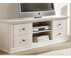TV-Lowboard Kiefernholz weiß, TV-Schrank, TV-Möbel