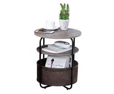 End Table DFVV Antiker Beistelltisch, Sofa Side Snack Schmale Tabelle Mit Ablagekorb, Ideal Für Zuhause, Wohnzimmer, Büro