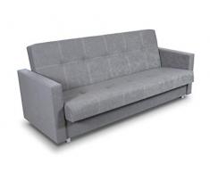 Schlafsofa Bettsofa Dave - Sofa mit Schlaffunktion und Bettkasten, Bett, Farbauswahl, Schlafcouch, Couch vom Hersteller, Couchgarnitur (Grau (Suedine 06))