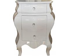 Casa Padrino Barock Kommode Weiss glänzend H 72 cm, B 57 cm - Nachttisch Konsole