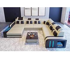 Its-Me Futuristische Designer Sofa Kombinationen|von Uns konfiguriert oder selbst stylen|feinstes weiches Leder|Wohnlandschaft|Ledercouch|LED|Bluetooth Lautsprecher|USB|