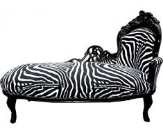 Casa Padrino Barock Chaiselongue Zebra/Schwarz - Möbel Lounge Liege Recamiere