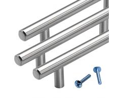 STAHLIA® Möbelgriff EDELSTAHL MASSIV Stangengriff | 96mm |Küche Schrank Wohnzimmer| Ø12mm | 1 Griff